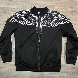 Men's Black and White Wing Pattern Lightweight Jacket